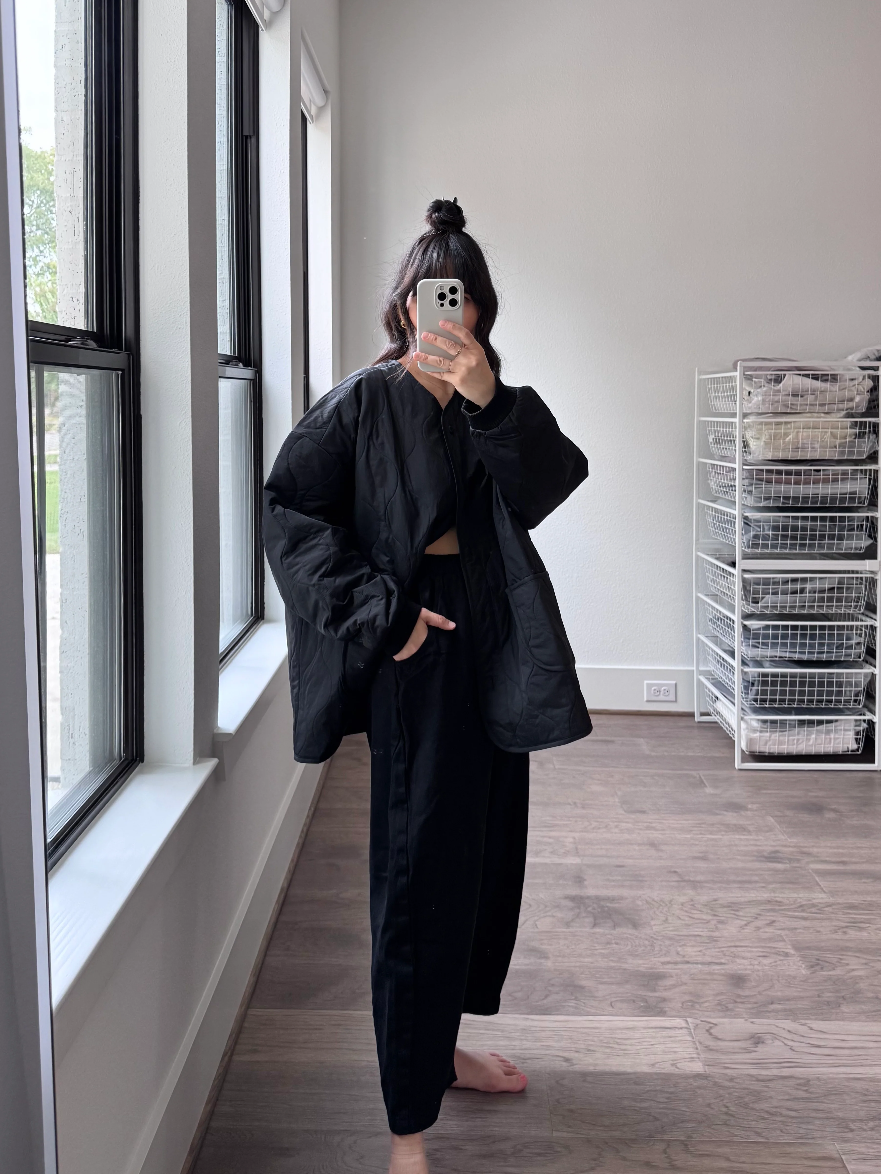 Black Twill Barrel Pants - Image 7