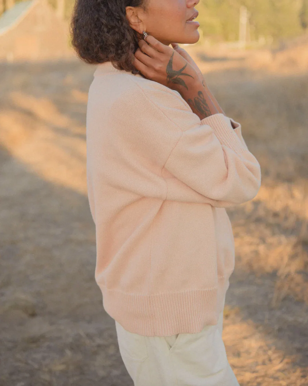Cotton Gwendolyn Sweater, Blush - Image 7