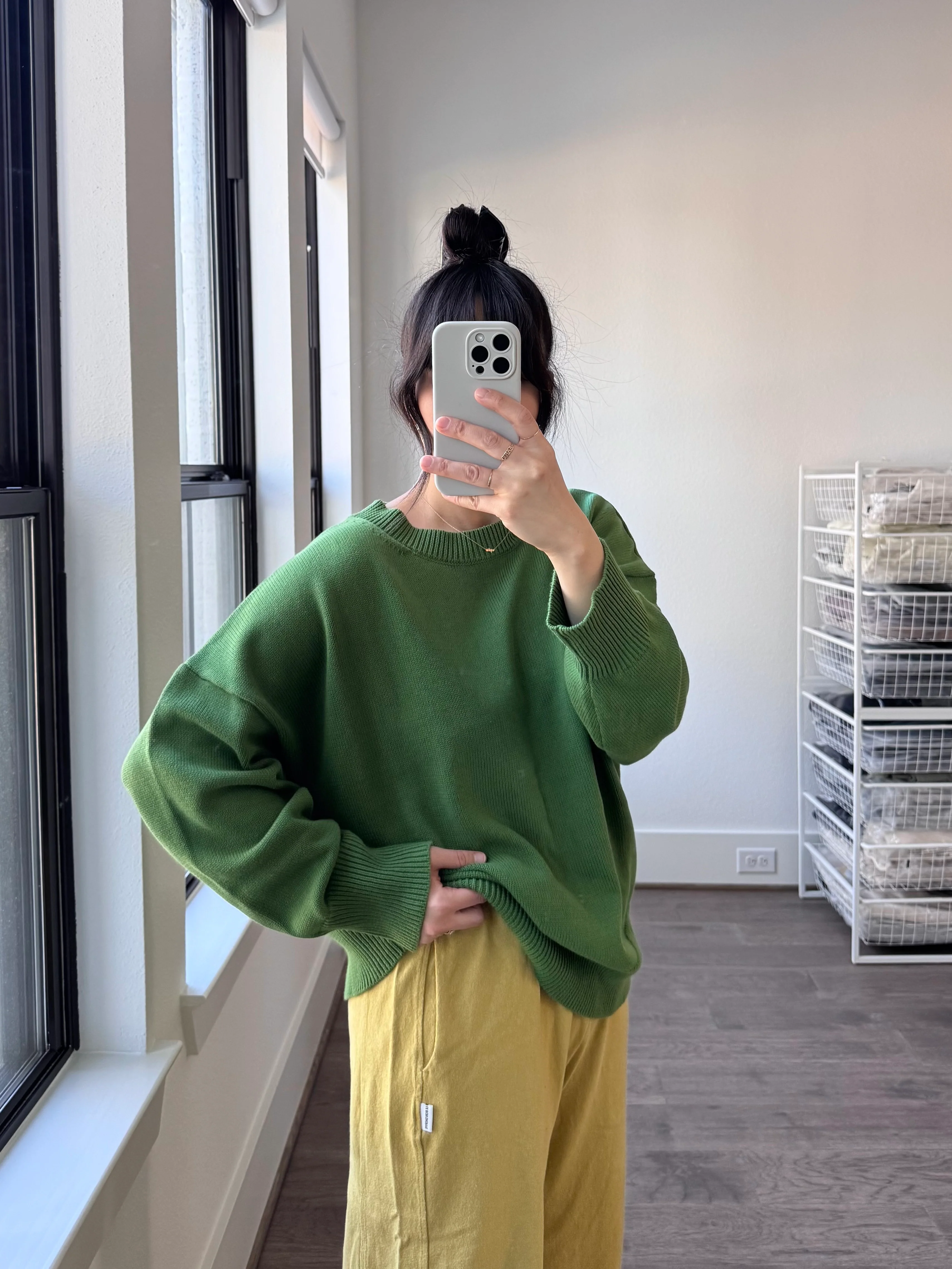 Cotton Gwendolyn Sweater, Kelly Green - Image 3
