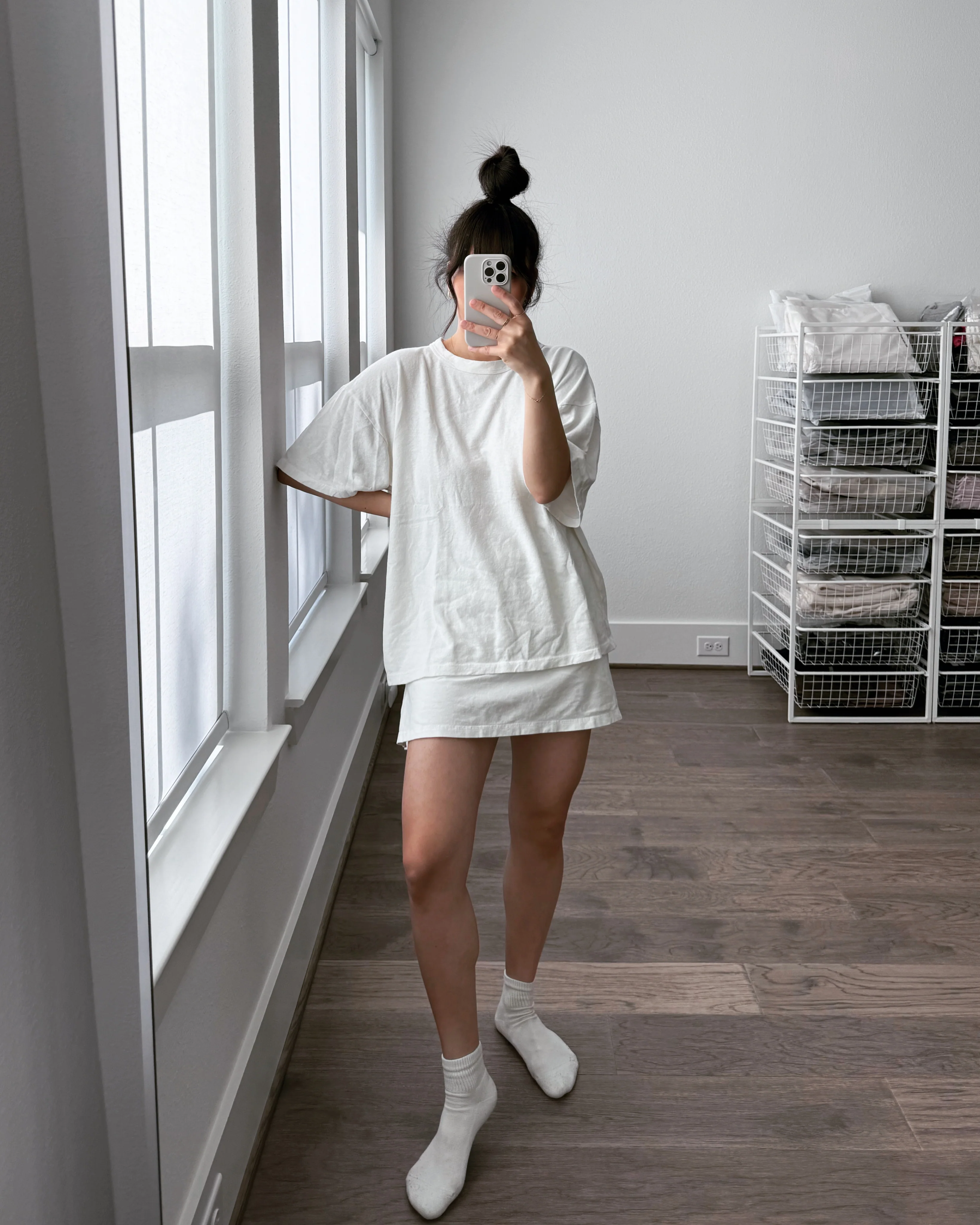 Court Skort, Washed White - Image 3