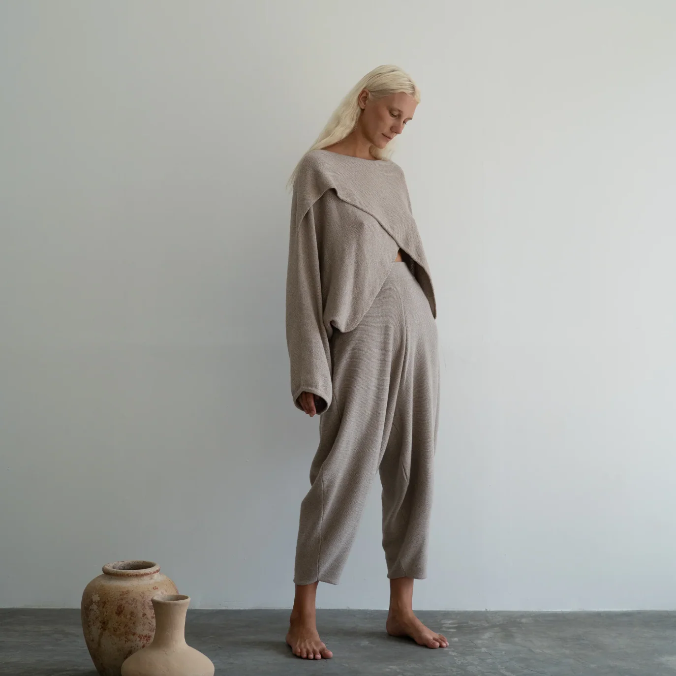 Elke Knit Volume Pant, Fawn - Image 12