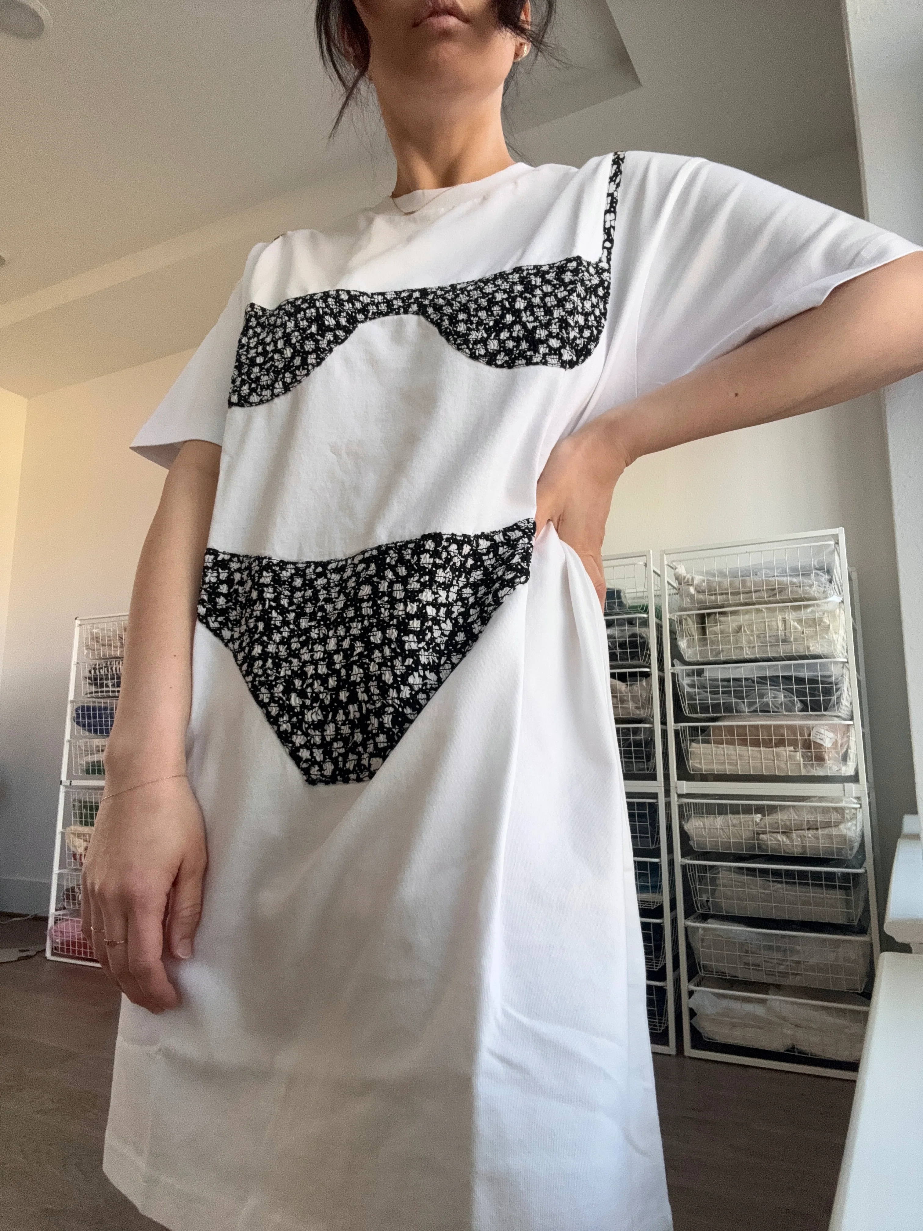 Florida Woman Appliqué Dress, Black Floral - Image 3