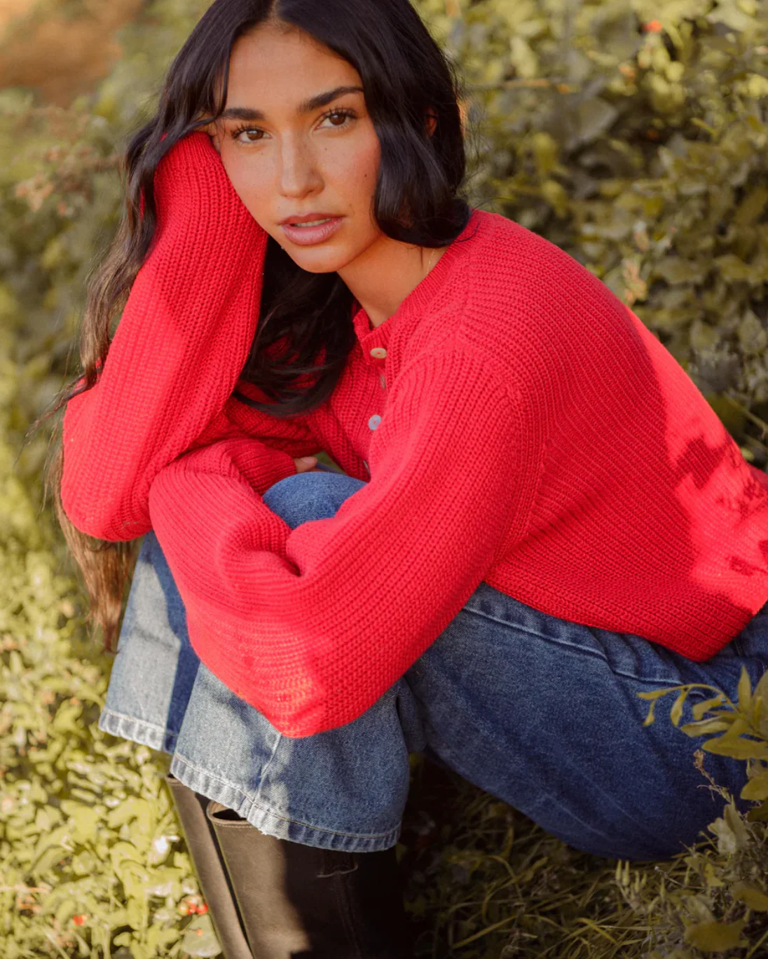 Harbor Cardigan, Cherry Red - Image 6