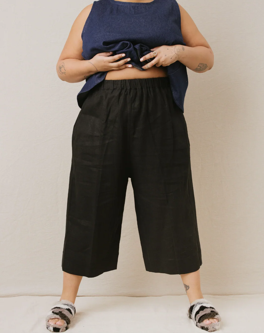 Mid Easy Pant, Black Linen - Image 10