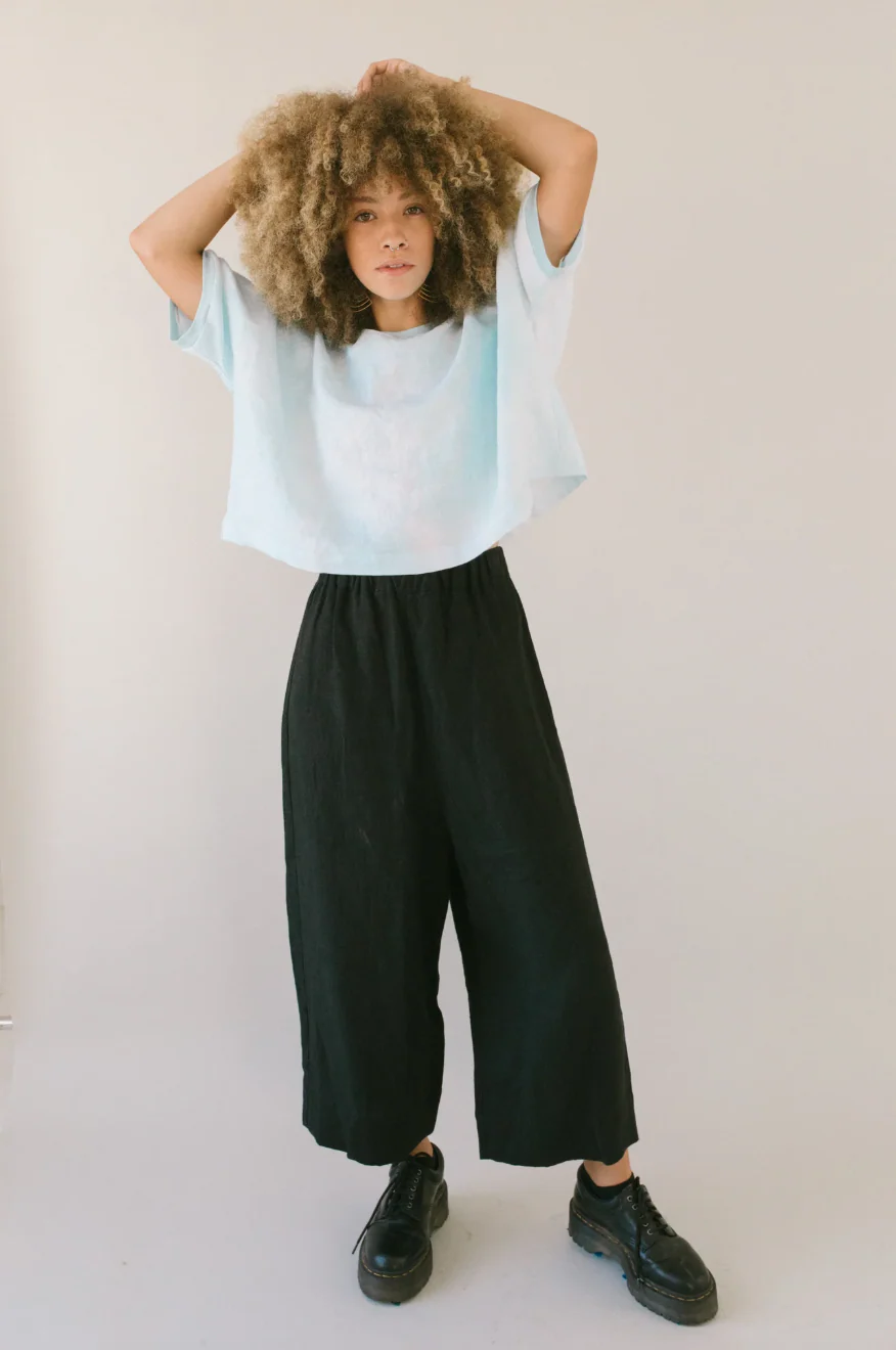 Mid Easy Pant, Black Linen - Image 14