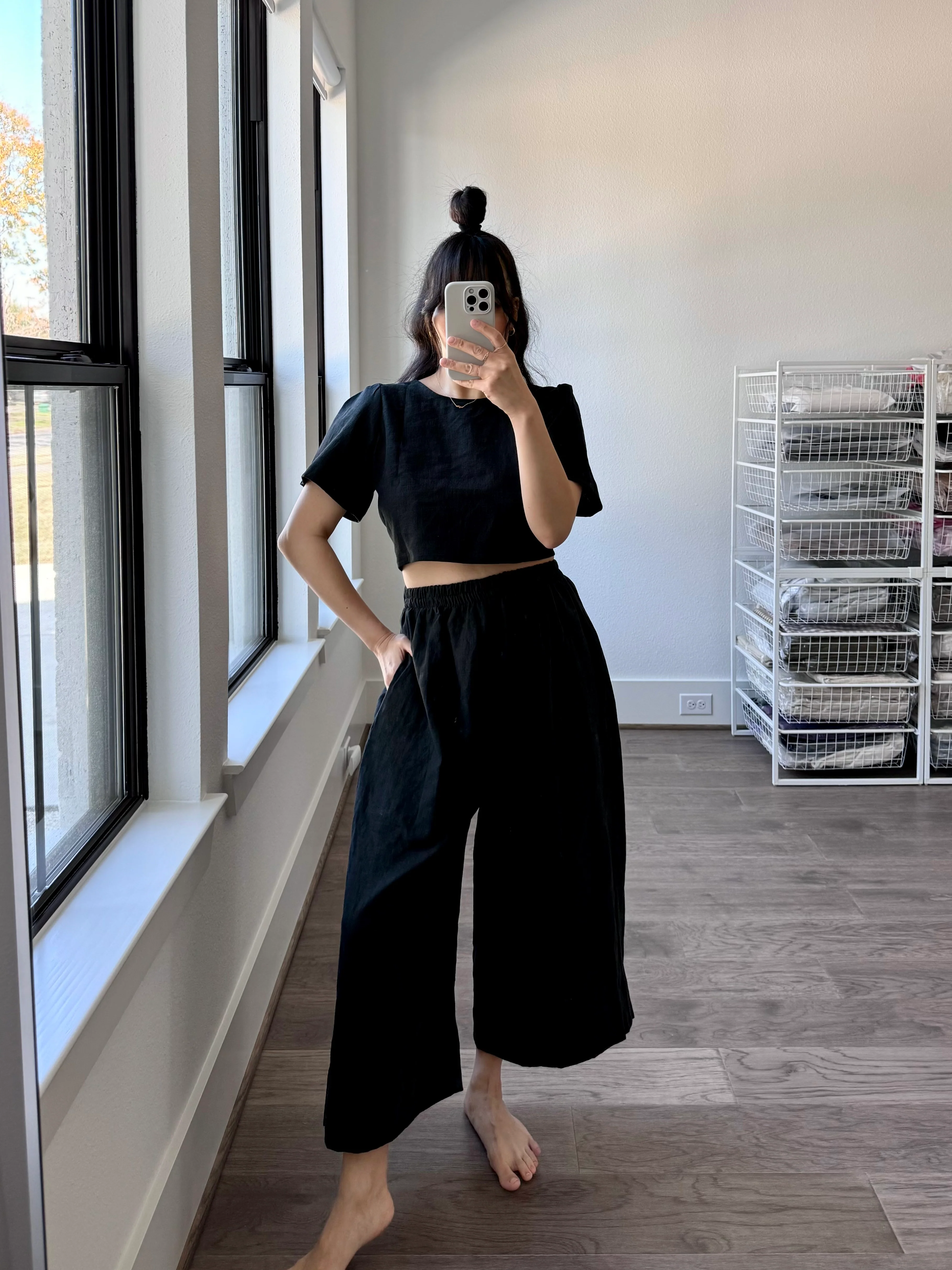 Mid Easy Pant, Black Linen - Image 5