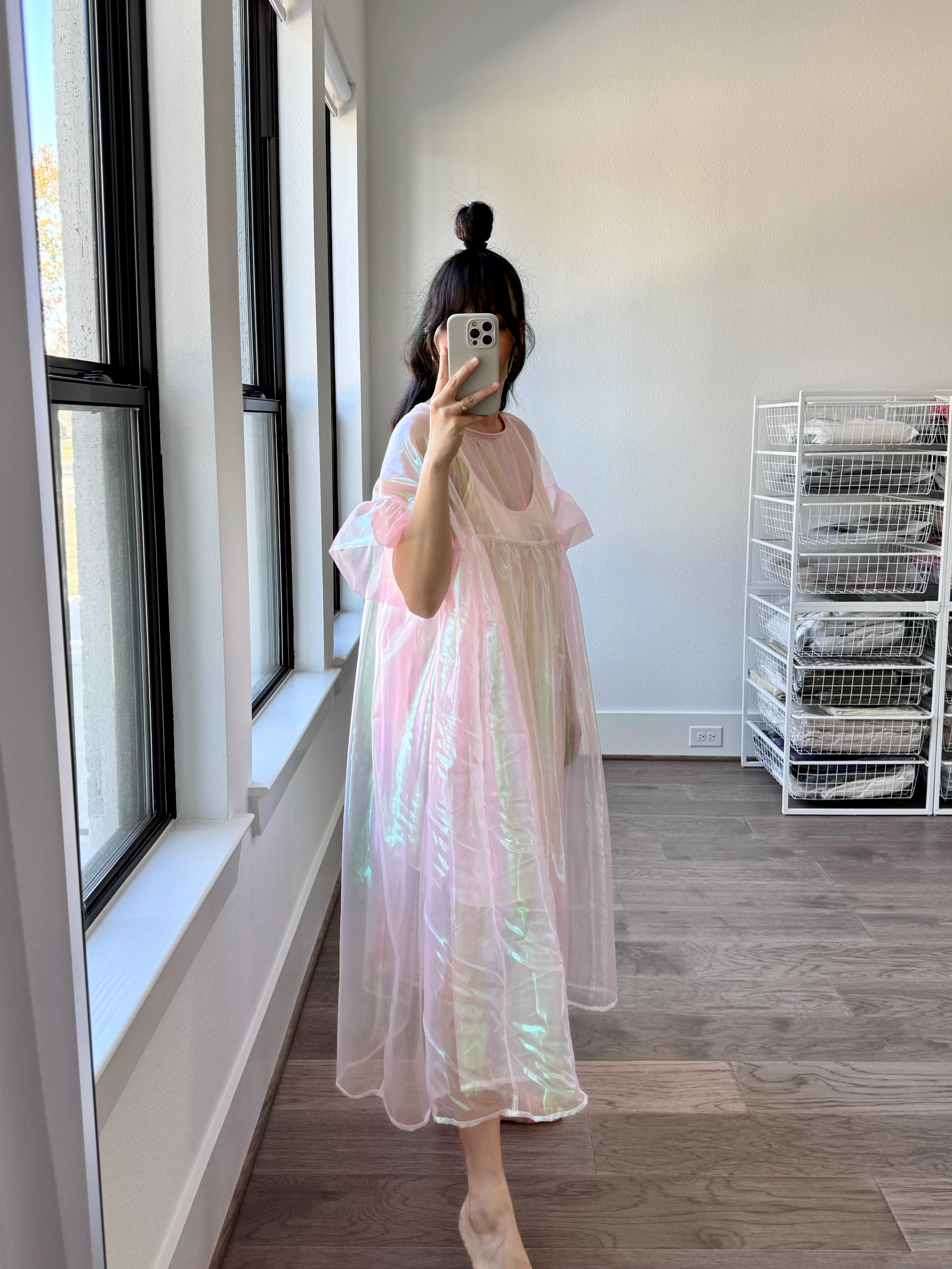 Mushroom Dress, Pink Metallic - Image 3