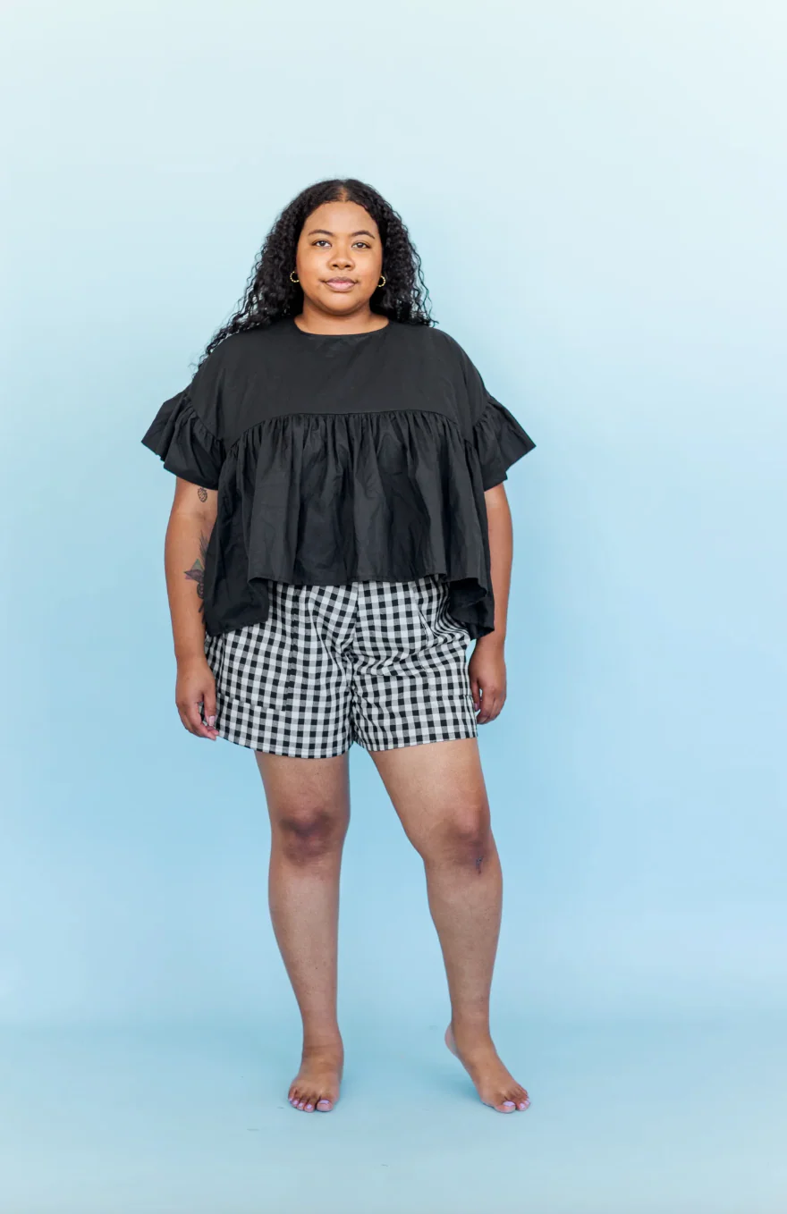Mushroom Top, Black Cotton - Image 4