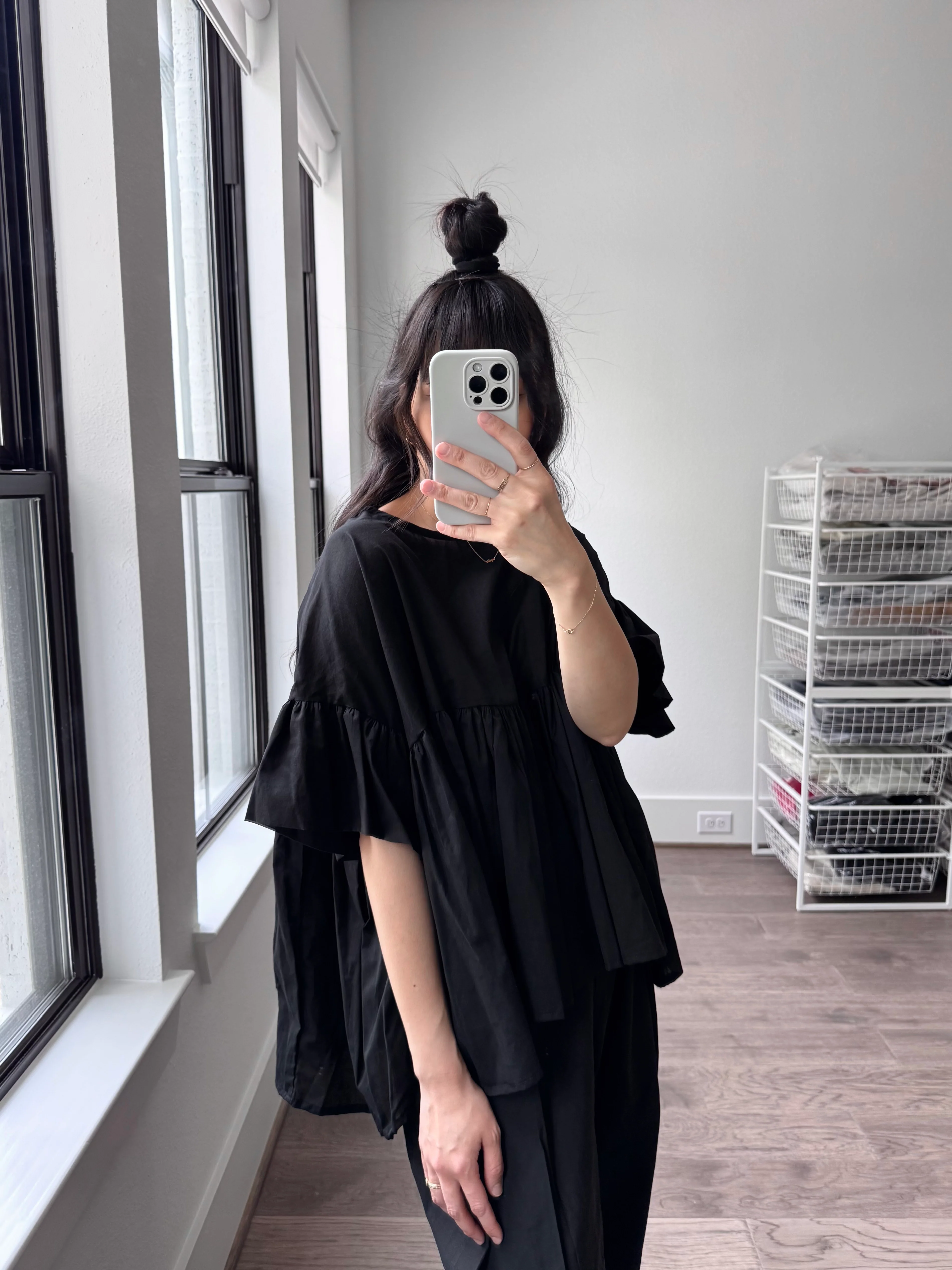 Mushroom Top, Black Cotton - Image 8