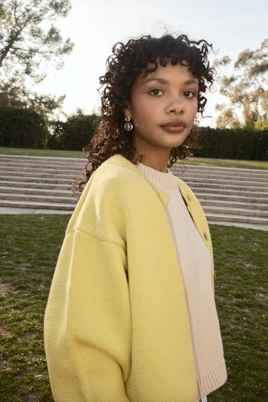 Shiloh Cotton Cardigan, Lemon - Image 10