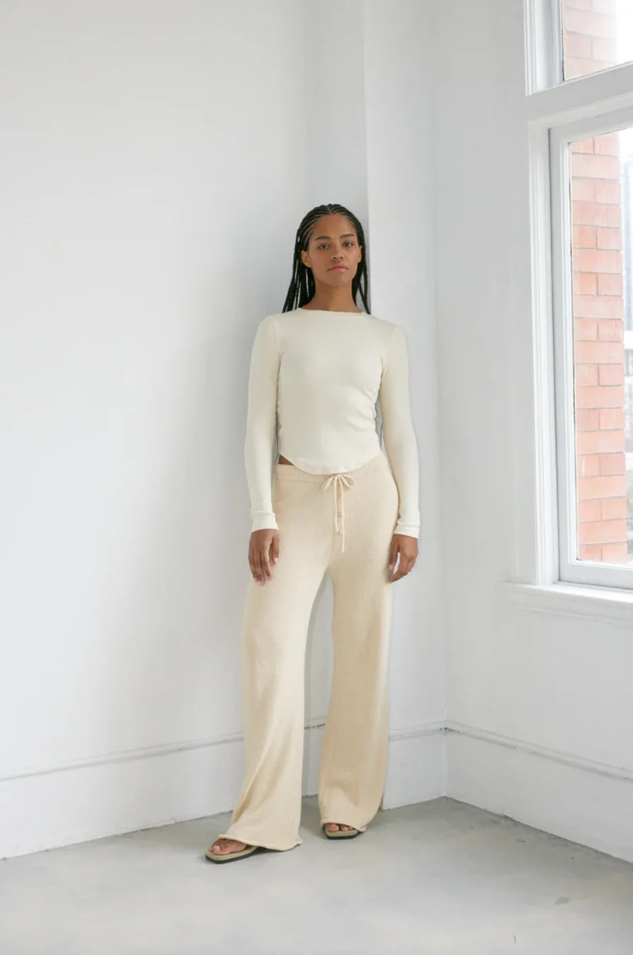 The Knit Trouser, Cream - Image 12