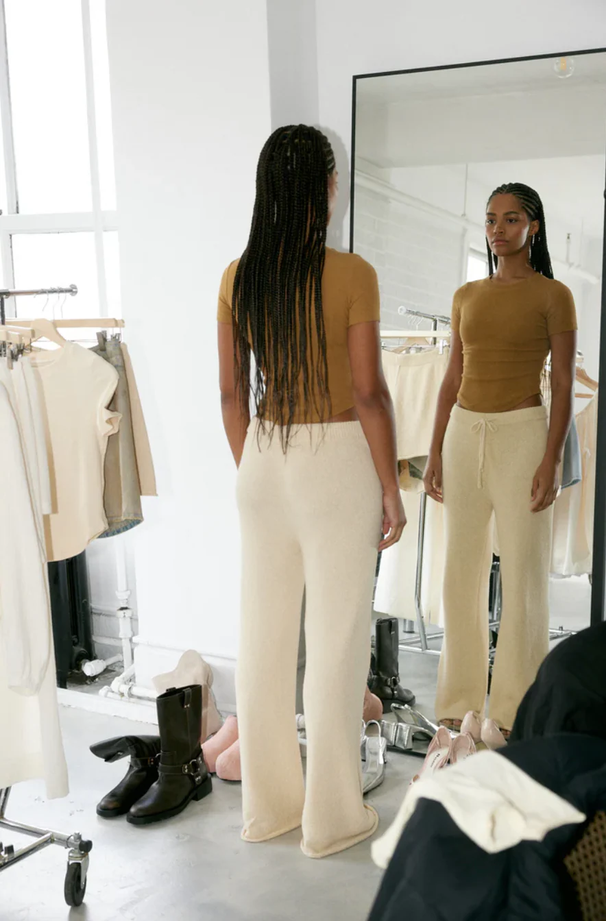 The Knit Trouser, Cream - Image 16