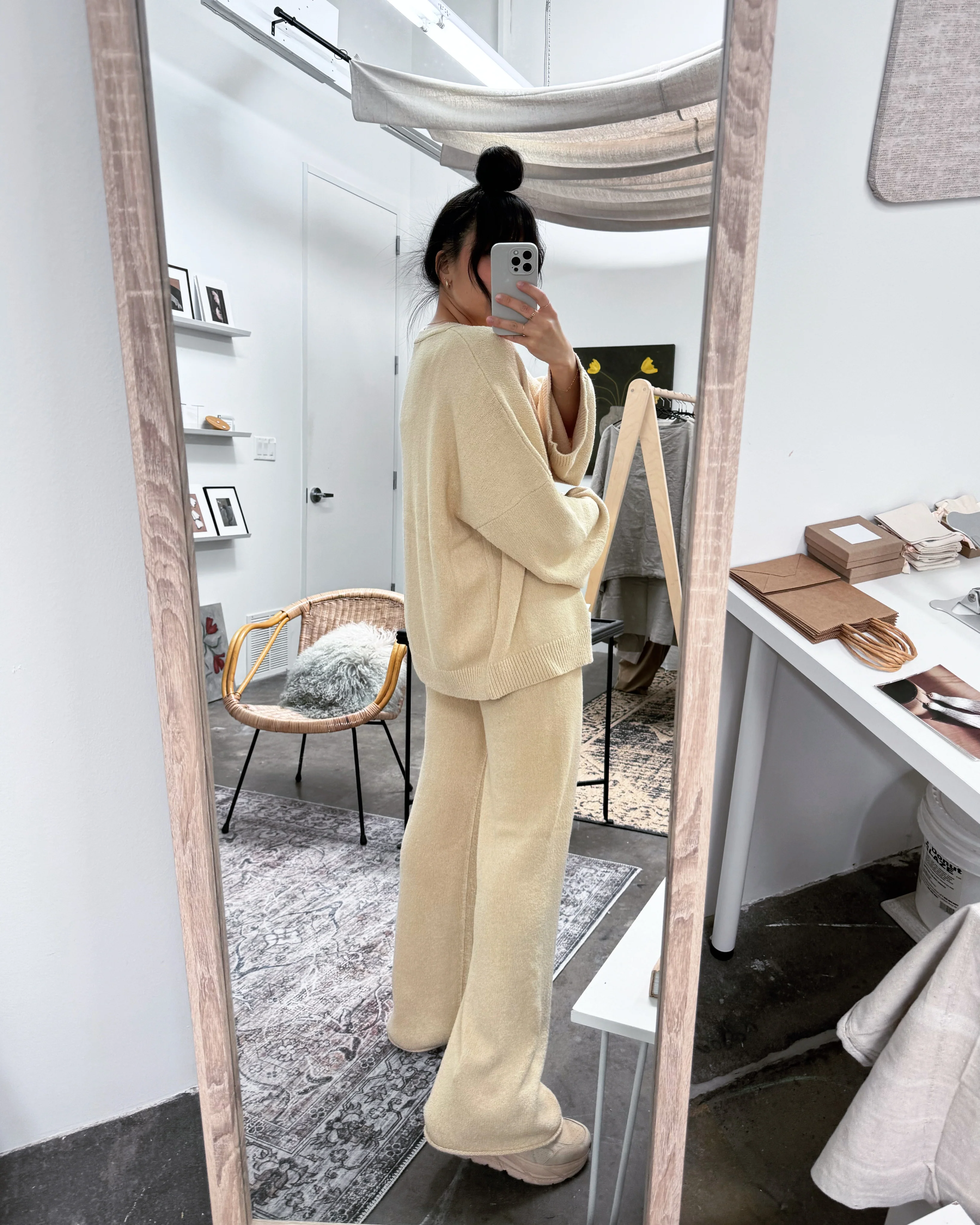 The Knit Trouser, Cream - Image 4